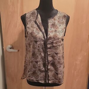 NWT W118 Walter Baker leopard print sheer sleeveless blouse sz S